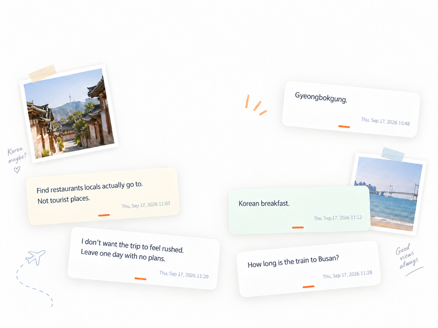 Scattered LINOA travel notes